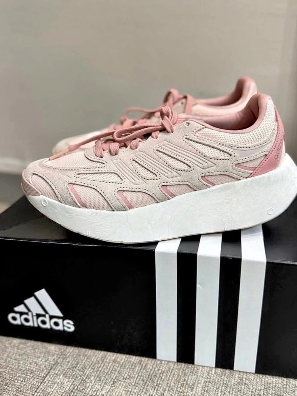 adidas Adizero Aruku Pink & White Platform Sneakers